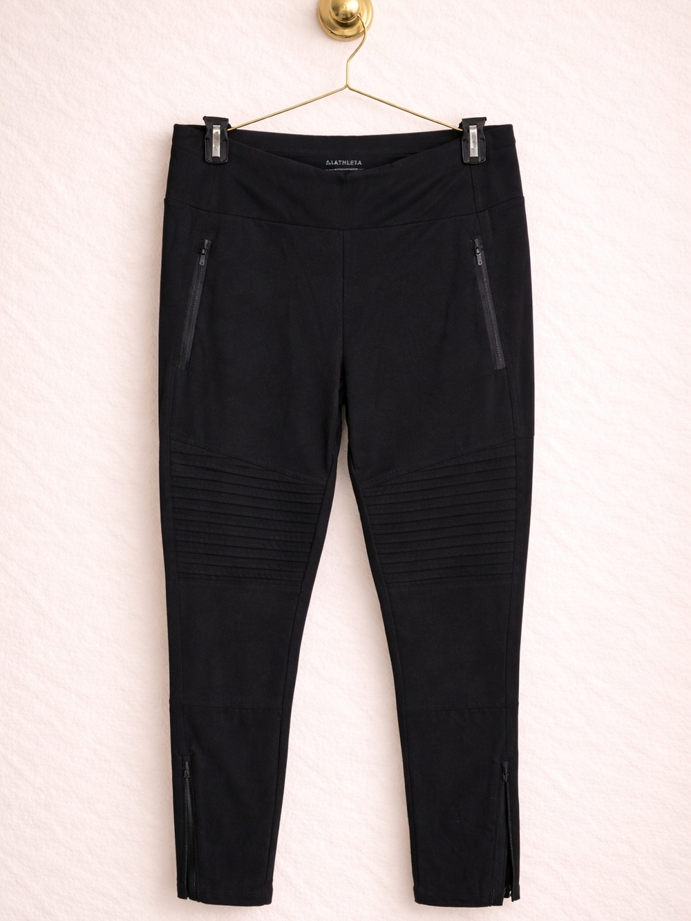 Athleta Black Moto-Detail Leggings